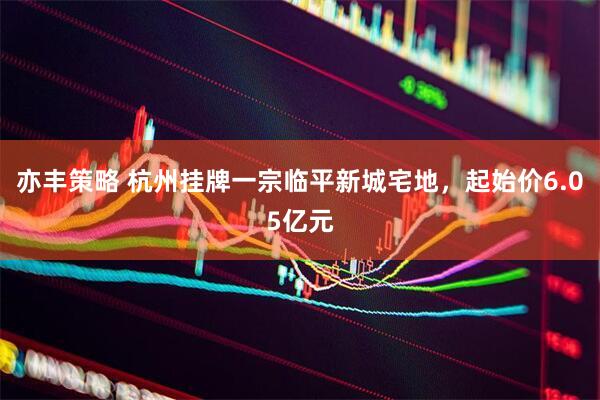 亦丰策略 杭州挂牌一宗临平新城宅地，起始价6.05亿元